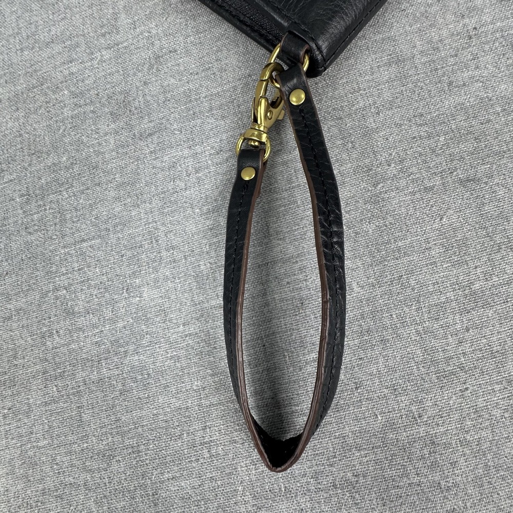 Fossil Wallet Womens Black Leather Wristlet Clutch Card Holder Zip Pocket Bag - Picture 9 of 10